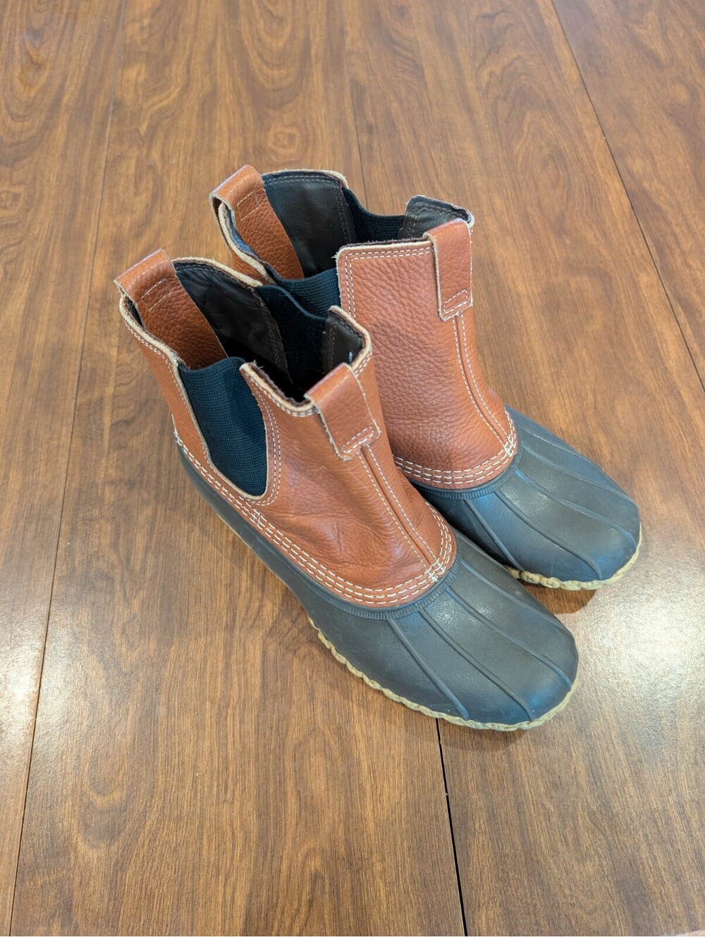 Maine LL Bean Duck Boot SZ 10 Waterproof Bottoms Chain Tread VTG Winter Hunting